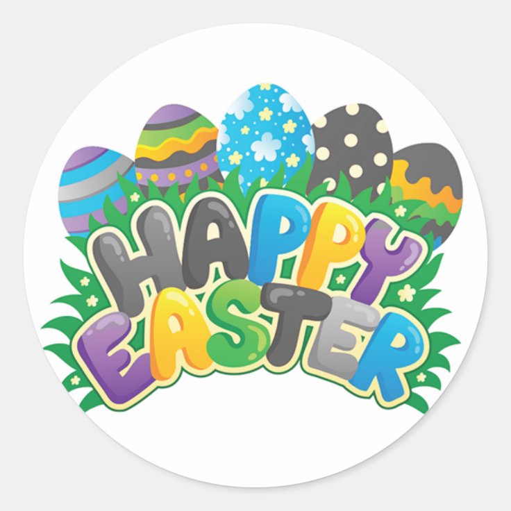 Happy Easter Classic Round Sticker Zazzle