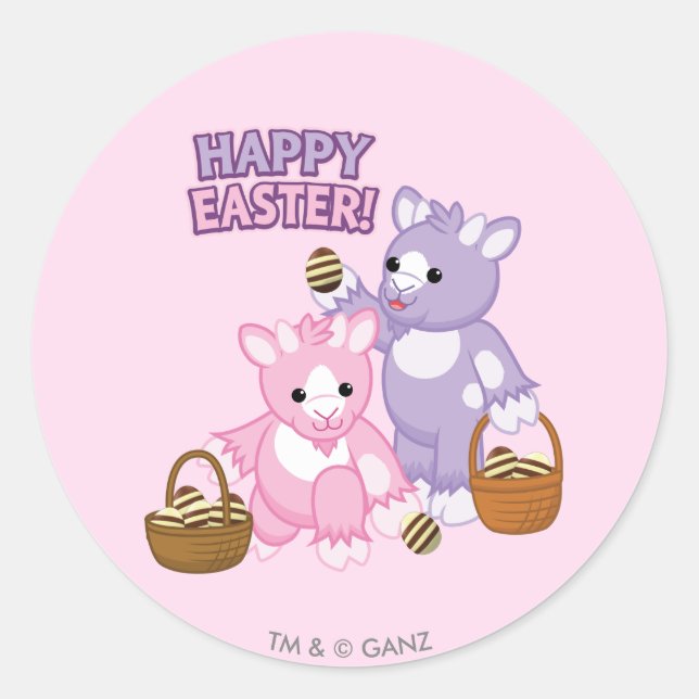 Happy Easter! Classic Round Sticker (Front)