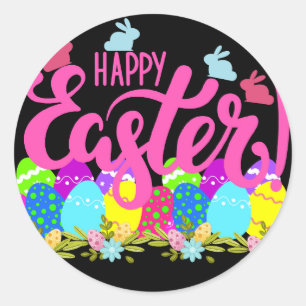 Happy Easter Classic Round Sticker