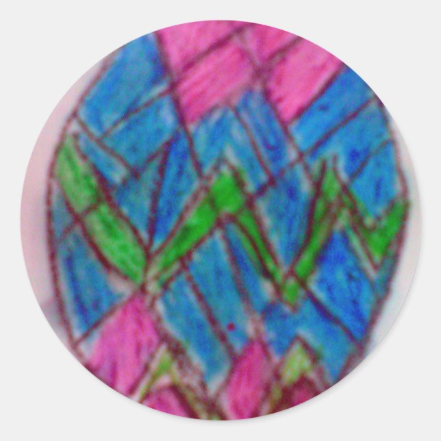 Happy Easter Classic Round Sticker (Front)