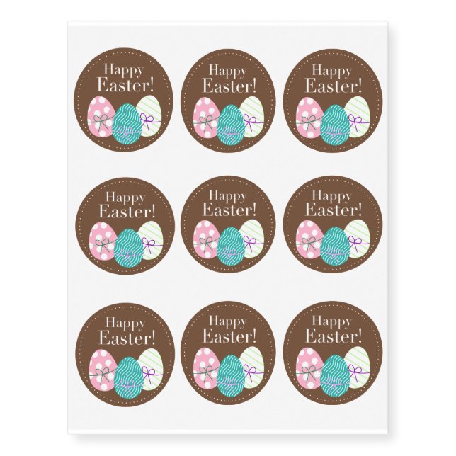 Happy Easter clipart Temporary Tattoos (Front)