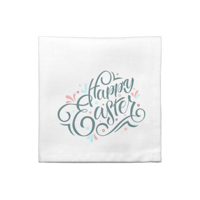 Happy Easter Cloth Napkin (Quarter Fold)