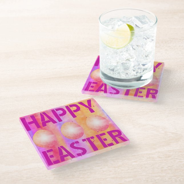 Happy Easter Coaster (Angled)
