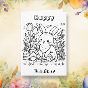 Happy Easter Color Me Page Card