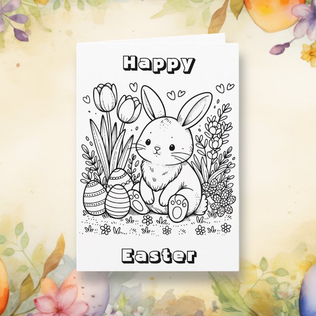 Happy Easter  | Color Me Page Card (Creator Uploaded)