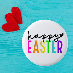 Happy Easter colorful Button