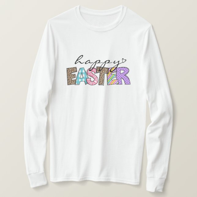 Happy Easter Colorful Cute T-Shirt (Design Front)