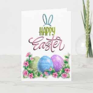 Happy Easter Colorful Easter Egg Holiday Card