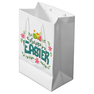 Happy Easter Colorful Easter Eggs Medium Gift Bag