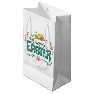 Happy Easter Colorful Easter Eggs Small Gift Bag