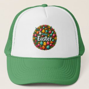 Happy Easter – Colorful Egg Wreath boné Trucker Hat
