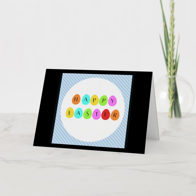 Happy Easter colorful eggs Foil Greeting Card (Front)
