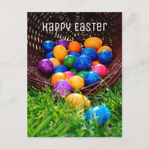 Happy Easter Colorful Eggs Photo Postcard