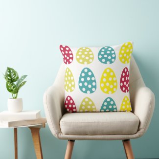 Happy Easter Colorful Eggs Polka Dot Pattern