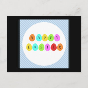 Happy Easter colorful eggs Postcard