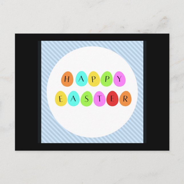 Happy Easter colorful eggs Postcard (Front)