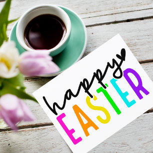 Happy Easter colorful Holiday Postcard
