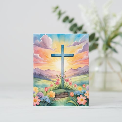 Happy Easter colorful illustration Postcard