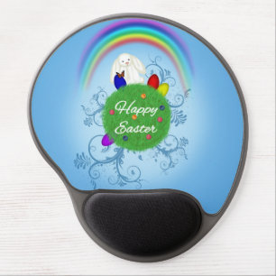 Happy Easter Colorful Planet Gel Mouse Pad
