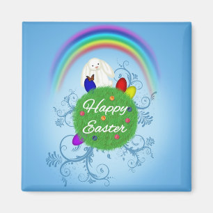Happy Easter Colorful Planet Magnet