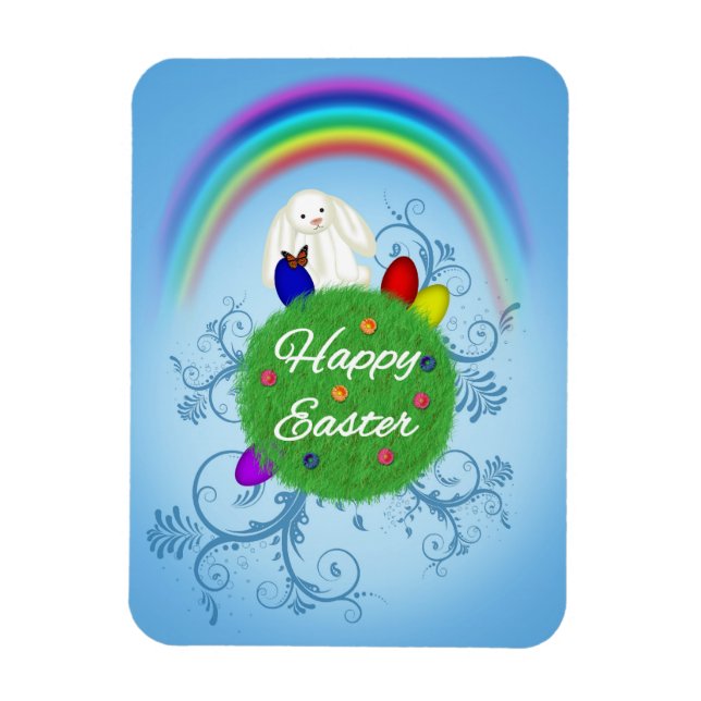 Happy Easter Colorful Planet Magnet (Vertical)