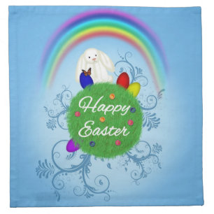 Happy Easter Colorful Planet Napkin