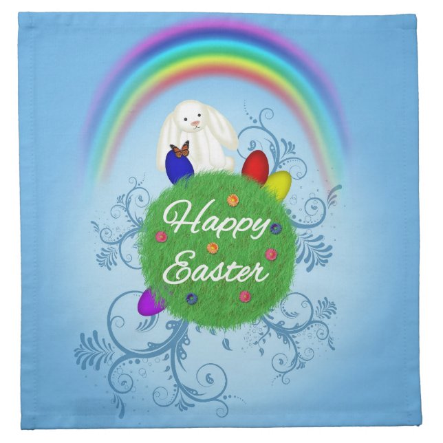 Happy Easter Colorful Planet Napkin (Front)