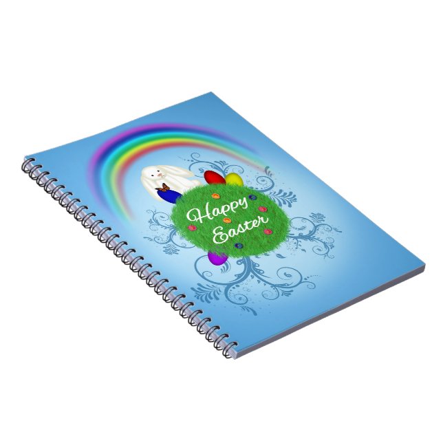 Happy Easter Colorful Planet Notebook (Right Side)