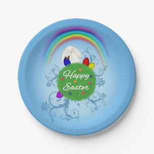 Happy Easter Colorful Planet Paper Plates