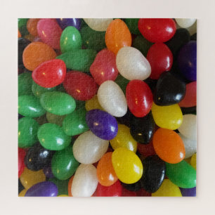 Happy Easter Colorful Rainbow Jelly Beans Jigsaw Puzzle