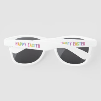 Happy Easter Colorful Rainbow Typography Sunglasses