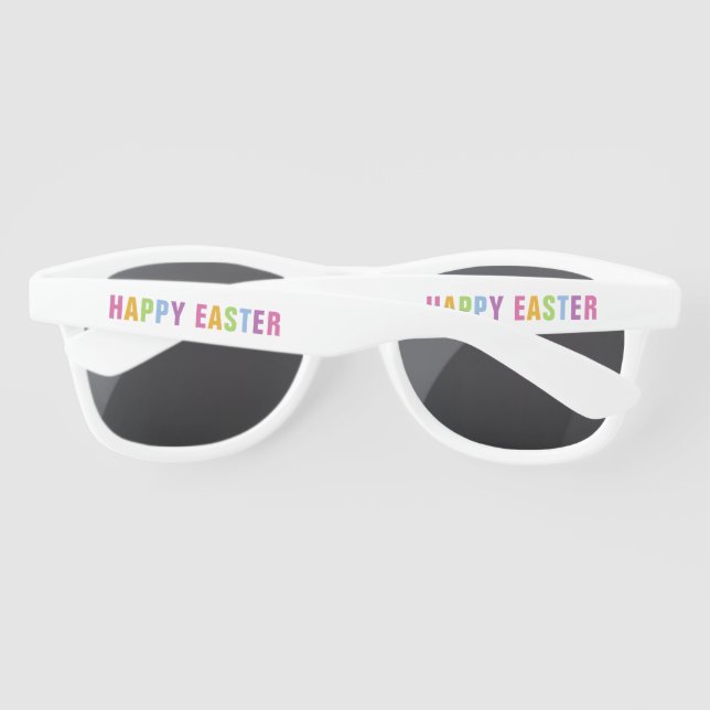 Happy Easter Colorful Rainbow Typography Sunglasses (Back)