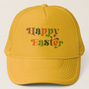 Happy Easter Colorful Retro Typography Trucker Hat