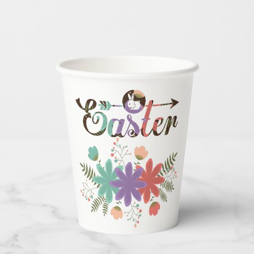 Happy Easter_ Colorful Simple Flowers Paper Cup