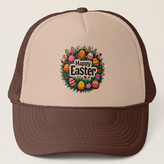 Happy Easter – Colorful Spring Design - boné Trucker Hat (Front)