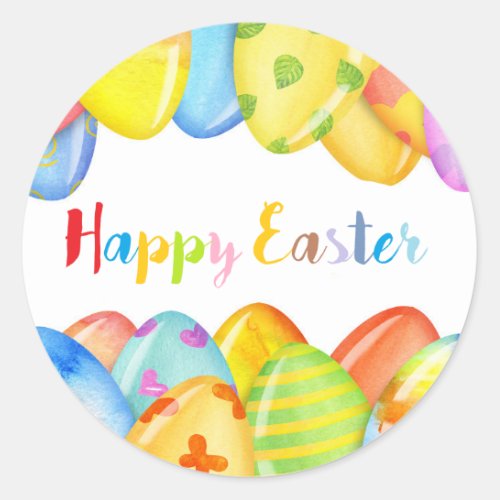 happy Easter colorful stickers