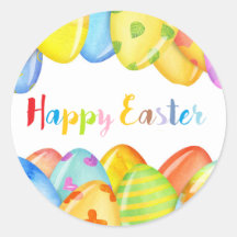 happy Easter colorful stickers