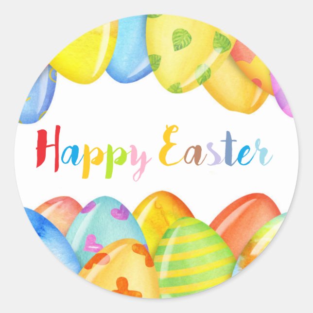 happy Easter colorful stickers (Front)