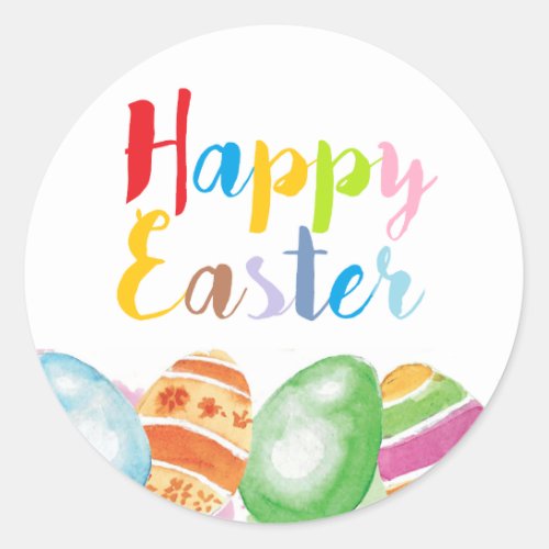 happy Easter colorful stickers