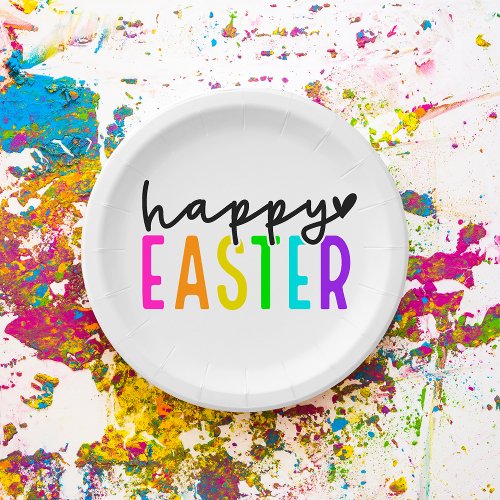 Happy Easter colorful table setting Paper Plates