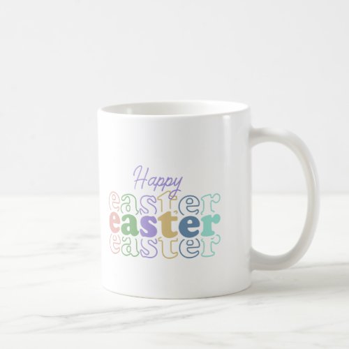 Happy Easter Colorful Typography Coffee Mug