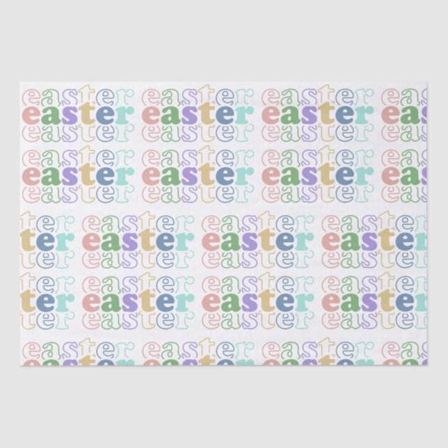 Happy Easter Colorful Typography Tissue Paper (Front)