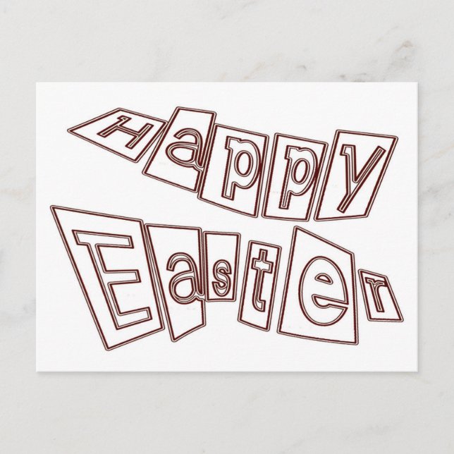 Happy Easter, Coloring Picture Postcard (Front)