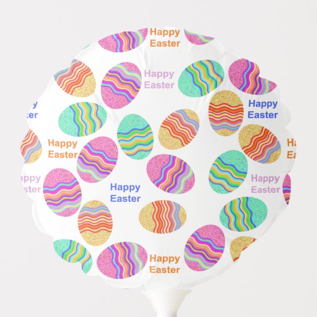 Happy Easter colourful chocolate eggs Balloon (Front)