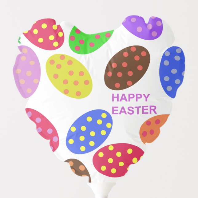 Happy Easter colourful chocolate  eggs Balloon (Front)