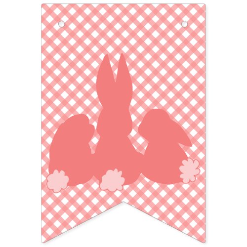 Happy Easter _ Coral Easter Bunnies Bunting Flags