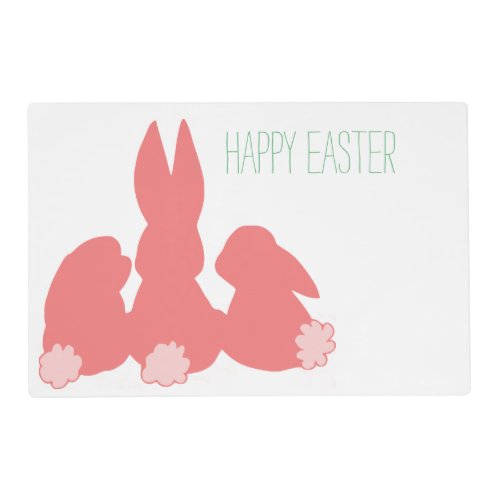 Happy Easter _ Coral Easter Bunnies Placemat