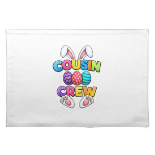 Happy Easter Cousin Crew Bunny Family Matching Eas Cloth Placemat