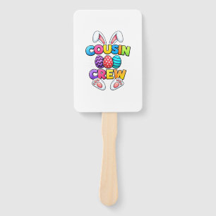 Happy Easter Cousin Crew Bunny Family Matching Eas Hand Fan