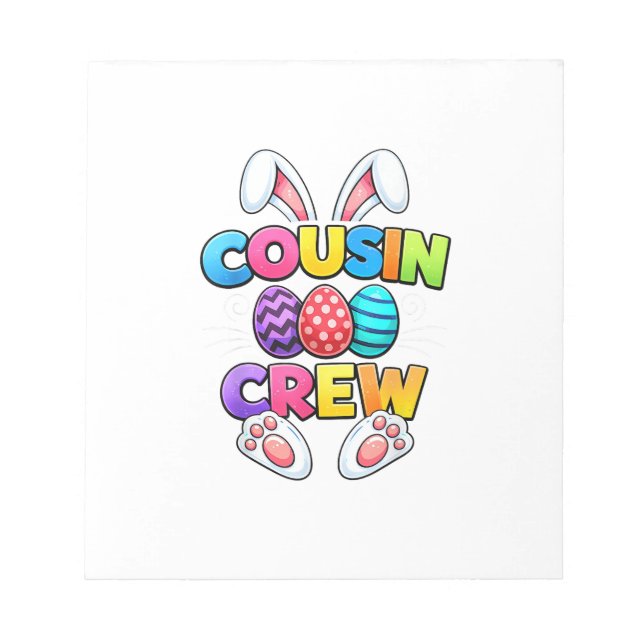 Happy Easter Cousin Crew Bunny Family Matching Eas Notepad (Front)